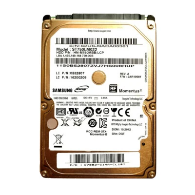 Seagate Samsung 750GB ST750LM022 5400RPM SATA 2.5" Laptop HDD Hard Disk Drive - Image 1 of 3