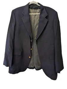 Givenchy Suit Jacket Mens Black Single Breasted Gold Crown Buttons USA Vintage - Picture 1 of 10