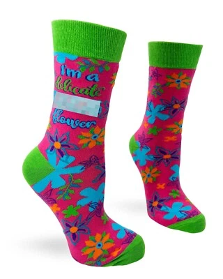 Calcetines Fabdaz I'm a Delicate F**king Flower para mujer Foto 1 de 4