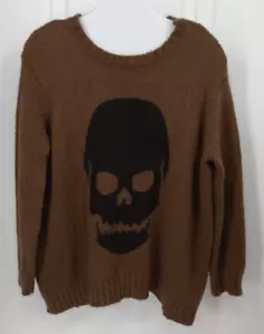 Suéter de punto suelto de madera con calavera marrón talla M/L de gran tamaño - Imagen 1 de 12