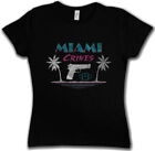 MIAMI CRIMES DAMEN T-SHIRT Florida Sea Strand Palms Bar and Grill Vice Holidays