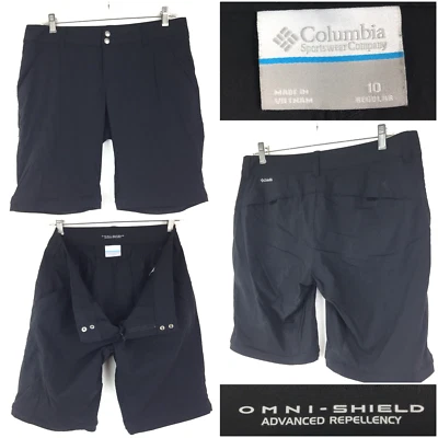 Pantalones cortos Columbia Omni-Shield para mujer talla 10 (33 en cintura) negros de nailon elásticos Foto 1 de 4