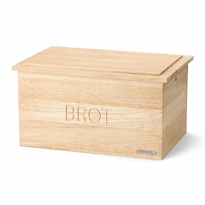 Continenta bread box bread bin with cutting board rubberwood - Picture 1 of 2