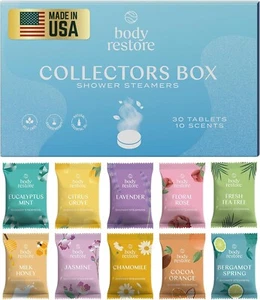 Pack de 30 vapores de ducha Body Restore, aromaterapia alivio del estrés, caja de regalo, LEER - Imagen 1 de 8