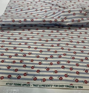 Ticking Apples Past And Presents Daisy Kingdom Baumwolle Quilten Stoff 1994 1 Yd - Bild 1 von 6