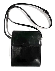 BALLY Cross Body Hard Shell Black GENUINE LEATHER HANDBAG PURSE SIGNED - Picture 1 of 10
