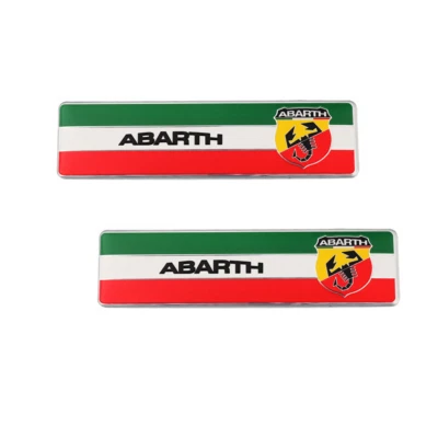 2x ITALY Flag Abarth Emblem Scorpion Fender Door Side Rear Trunk Badge Universal - Image 1 of 2