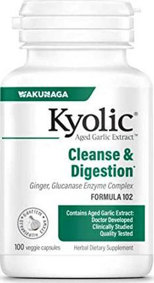 Extracto de ajo envejecido Kyolic Fórmula 102, complejo enzimático de jengibre y glucanasa, 100 Foto 1 de 4