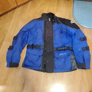 Blue & Black Motorcycle Riding Jacket Medium Joe Rocket Ballistic Series Men's - Picture 1 of 12