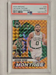 2024 MOSAICO ARANCIONE PRIZM MONTAGGIO PARALLELO JAYSON TATUM 47/49 CELTICS PSA 10 - Foto 1 di 2