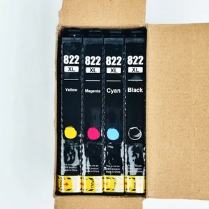 Mileko 822XL Ink Cartridges for Epson – Black Cyan Magenta Yellow | 4-Pack - Picture 1 of 6