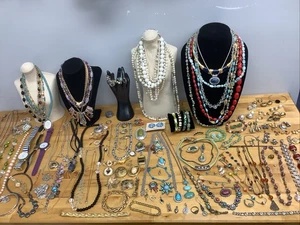 Lote de joyas patrimoniales vintage perlas varias piedras preciosas rellenas de oro de .925 - Imagen 1 de 11