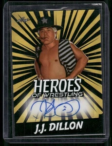 J.J. DILLON 2023 Leaf Heroes of Wrestling Giallo Parallelo Auto #BA-JD2 WCW - Foto 1 di 2