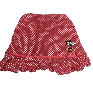 Disneyland Kids Red Polka Dots Minnie Mouse Mini Skirt Medium Ruffle Laced - Picture 1 of 7