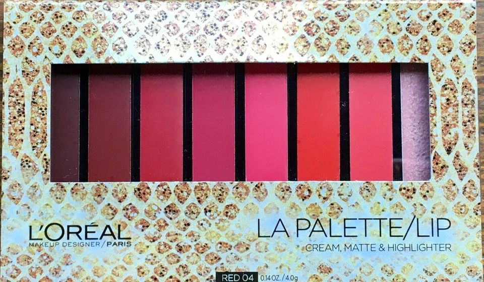 L'Oreal La Palette Lip Cream Matte & Highlighter 04 RED New - Image 1 of 1