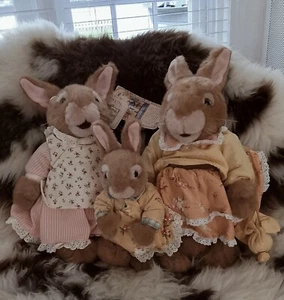 3 Vintage Dakin Holly Pond Hill Susan Wheeler Rabbis Plush  - Picture 1 of 3