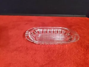 VINTAGE CLEAR ORNATE Pressed GLASS Stick BUTTER DISH BOTTOM - Picture 1 of 8