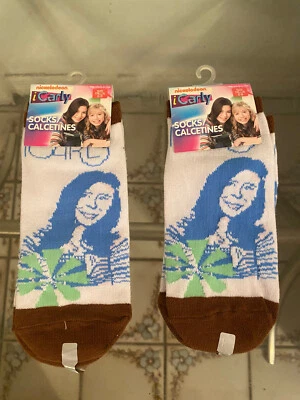 Lot of 2 Girls Nickelodeon Brand I Carly Multicolored  Socks Fits Shoe Size 6-8 - Image 1 of 2