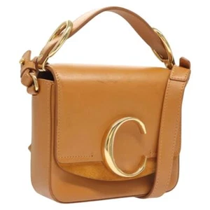 Chloe Chloe C Hand Bag Leather 2way Brown Auth BA1713 - Picture 1 of 24