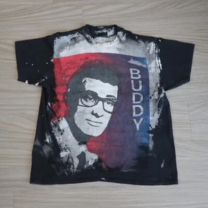 Vintage Mosquitohead Buddy Holly T-Shirt 90s Authentic L Single Stitch AOP RARE - Picture 1 of 7