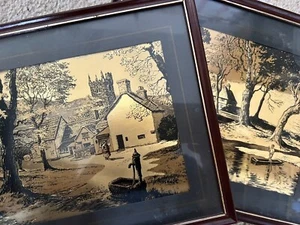 Copper Foil Prints - Framed - Old English Countryside - 10" x 8.5" - Picture 1 of 11
