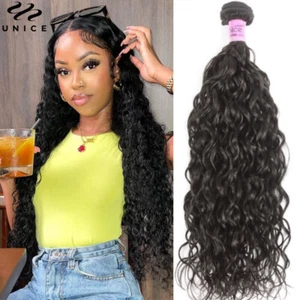 UNice Indian Water Wave 100% Human Hair Extensions 100g/Bundle Hair Wefts Weaves - Picture 1 of 13