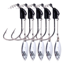 20X Fishing Offset Worm Hook Weighted Extra Wide Weedless Hook SpinnerBait Set