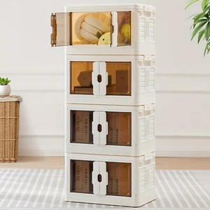 37QT Stackable Plastic Storage Bins Lids And Wheels Closet Organizers Containers - Picture 1 of 10