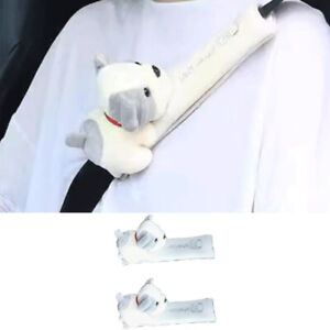 For All Cars Cartoon Cute White Puppy Driver and Passenger Seat Belt Decoration
