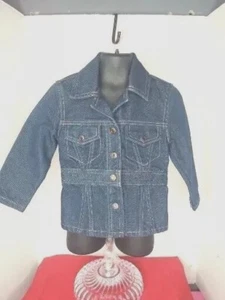 GAP KIDS GIRL'S Size XXS 3T POCKETS BLUE DENIM JEAN CASUAL JACKET Retro - Picture 1 of 11