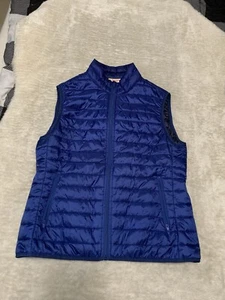 Brooks Brothers Red Fleece Puffer Vest Mens Large Blue Full Zip Lightweight - Picture 1 of 6