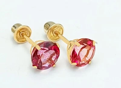PENDIENTES DE ZAFIRO ROSA ORIGINALES 1,76 quilates ORO 14k - Valoración gratuita - Nuevos con etiquetas Foto 1 de 4