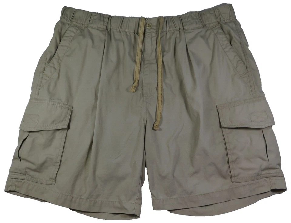 Tommy Bahama Mens Pure Cotton Solid Khaki Drawstrings Casual Cargo Shorts XL - Image 1 of 4
