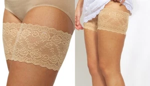 Genuine Beige Bandelettes Anti Chafing Lace Thigh Bands Chafe Women Underwear - Picture 1 of 3