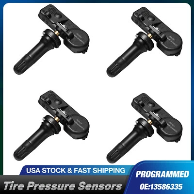4X Programmed TPMS Tire Pressure Monitoring Sensor For Chevy GMC 13598771 Foto 1 de 4