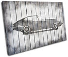 Jaguar E Type Shabby Chic Transportation SINGLE Leinwand Wand Kunst Bild drucken