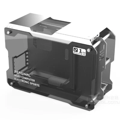 Aluminum Alloy Frame Tempered Glass Mini Computer Case Gaming ATX Matx PC Silver - Image 1 of 4