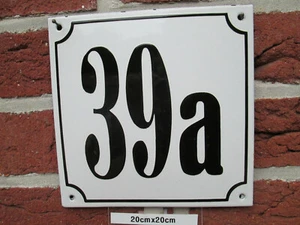 Número de casa mega grande esmalte nº 39a número negro fondo blanco 20cmx20cm - Imagen 1 de 12