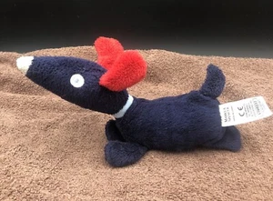 Marks & Spencer Navy Blue Dog With Rattle Baby Soft 8” Plush Toy Hug Comforter - Picture 1 of 6