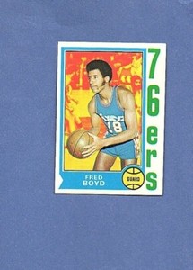 1974 - 75 Topps Basketball Set FRED BOYD Card # 154