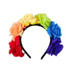 Rainbow Artificial Rose Headband Women Flower Hair Band Hair Accessories