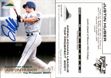 Justin Huber Signed 2001 Grandstand Appalachian League Top Prospects #NNO Card