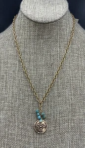 Barse Phoenix Rising Charm Necklace- Turquoise- Bronze- NWT - Picture 1 of 4