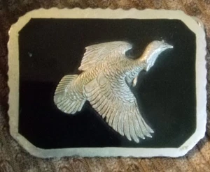 Bill Callahan Wildlife In Pewter Signed Turkey Belt Buckle - Picture 1 of 5