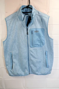Maglione AFTCO uomo piccolo blu full zip logo gilet preppy tasca cerniera casual - Foto 1 di 10
