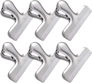 6 Stück Beutel Clips, Edelstahl Chip, Chip Clips Lebensmittel Clip, Schwerlast Air Tig - Bild 1 von 12