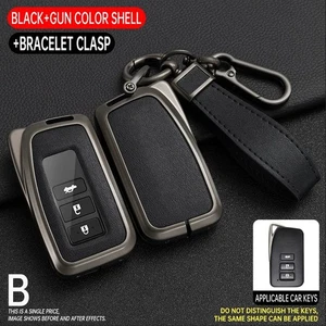 Metal Leather Remote Smart Key Fob Cover Cover For Lexus IS ES GS RC NX RX LX - Picture 1 of 19