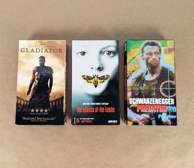 Classic 90s VHS Films 3 Movie Lot VG++ Silence of the Lambs, Gladiator, Predator - Image 1 of 4