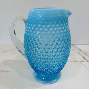 Fenton Hobnail Blue Opalescent #389-48 Ounce Tankard Jug / Pitcher Rare Mint - Picture 1 of 13