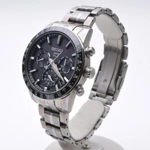 SEIKO ASTRON SBXC003 Solar GPS Satellite Radio Black Dial TI CE Men's Wristwatch - Picture 1 of 9